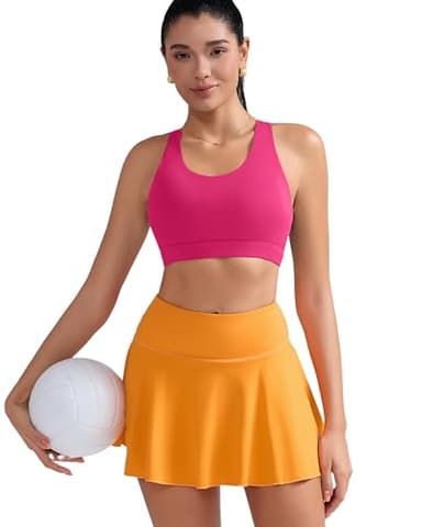 RUNNING GIRL Sports Bra for Women, Criss-Cross Back Padded Strappy Sports Bras Medium Support Yoga Bra with Removable Cups(2353 Hot Pink XL) - Image 7