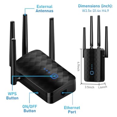 WiFi Extender Signal Booster for Home, Dual Band 5.8GHz&2.4GHz, Covers Up to 10000 Sq.ft, WiFi Repeater 1.2Gbps WiFi Booster with Ethernet Port, Made for USA - Image 8