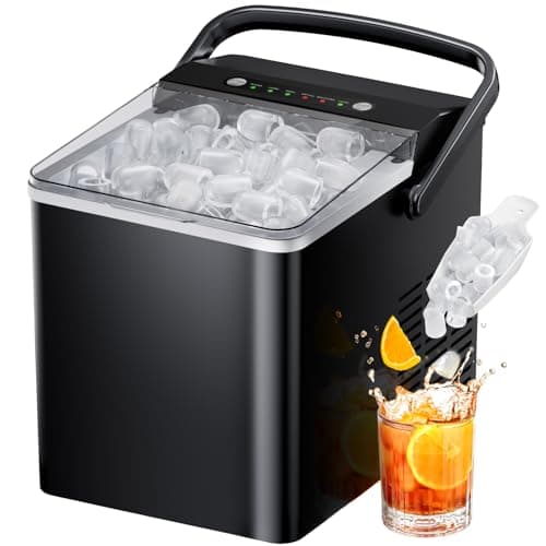 Ice Makers Countertop, Ice Maker Machine with Self-Cleaning 1.8L Water Tank Large Ice Basket, Portable Ice Maker Produces 9 Ice Cubes in Just 6 Minutes Ideal for Home Kitchens and RVs - Image 1