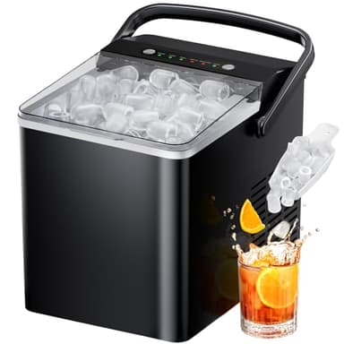 Ice Makers Countertop, Ice Maker Machine with Self-Cleaning 1.8L Water Tank Large Ice Basket, Portable Ice Maker Produces 9 Ice Cubes in Just 6 Minutes Ideal for Home Kitchens and RVs - Image 1