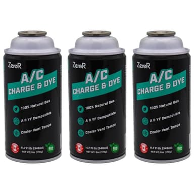 ZeroR AC Refrigerant | R134a Replacement | 3 Cans with SSV Top - Image 1