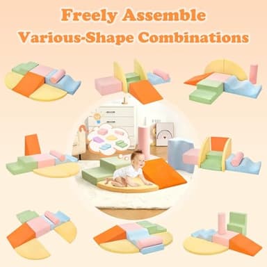 QUCHI Climbing Toys for Toddlers, Toddler Climbing Toys Indoor, 7-Piece Soft Foam Climb Blocks Set, Toddler Playtime Corner Climber Indoor Foam Play Gym for Crawling and Sliding - Image 3