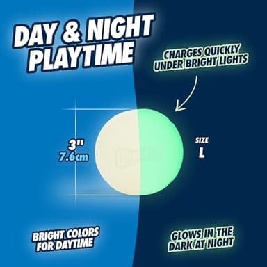 Chuckit! Glow in the Dark Bouncy Ball for Dogs, Chuckit Dog Toy, Max Glow Balls - Large, 3 Inch, Pack of 1 - Image 5