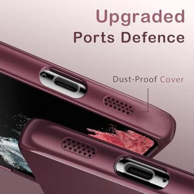 Amzfield Magnetic for Samsung Galaxy S22 Case for Women Men Girls [Compatible with MagSafe] [Camera Lens Protector] Matte Cute Slim Soft Silicone Bumper Shockproof Metallic Phone Case, Burgundy - Image 7