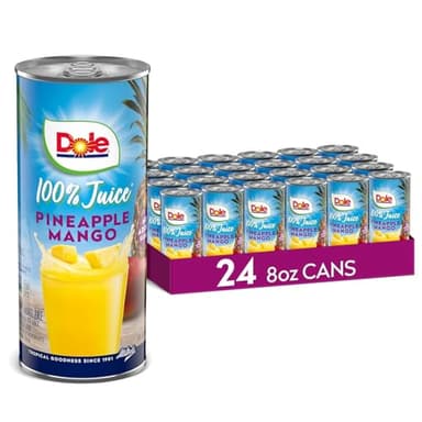 Dole 100% Pineapple Mango Juice, No Added Sugar, Excellent Source of Vitamin C, 100% Fruit Juice, Packaging May Vary, 8.0 Fl Oz (Pack of 24) - Image 1