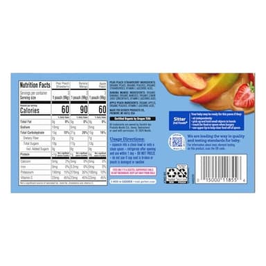 Gerber Stage 2 Baby Food, Organic Fruit Favorites Puree Pouches Variety Pack, No Added Sweetener, Baby Food Pouches, 9-Pack - Image 10