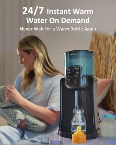 Water Warmer, HEYVALUE Baby Bottle Warmer, Formula Maker with Night Light, 4 Temperature Control & 72H Keep Warm, Detachable Tank, Instantly Dispenses Warm Water, Feed Baby More Easier and Healthier - Image 2