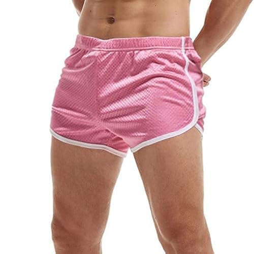 AIMPACT Mens Running Shorts Breathing Workout Gym Booty Short Shorts Pink - Image 1