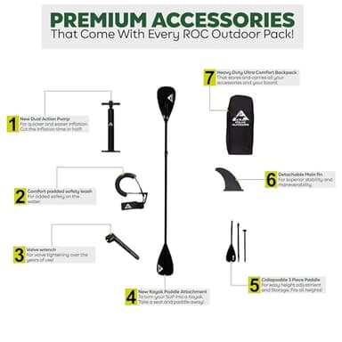 Polar Outdoors by Roc Inflatable Stand Up Paddle Board with Premium SUP Paddle Board Accessories, Wide Stable Design, Non-Slip Comfort Deck for Youth & Adults (Orchid) - Image 2