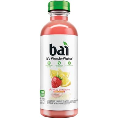Bai Antioxidant Infused Water Beverage, São Paulo Strawberry Lemonade, with Vitamin C and No Artificial Sweeteners, 18 Fluid Ounce Bottle, 6 Pack - Image 8