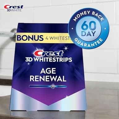 Crest 3D Whitestrips Age Renewal – Teeth Whitening Kit, 24 Treatments (20 + 4 Bonus), Each with 1 Upper/1Lower, 48 Strips – Crest 3DWhite Teeth Whitening Strips - Image 4