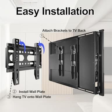 GLWIXY Fixed TV Wall Mount for 14-42" Flat Screen TVs, Small Wall Mount TV Bracket fit 19 24 28 32 35 39 40 inch, VESA Up to 200x200mm 55lbs Max Load, Easy Install Low Profile Monitor Mount Bracket - Image 7