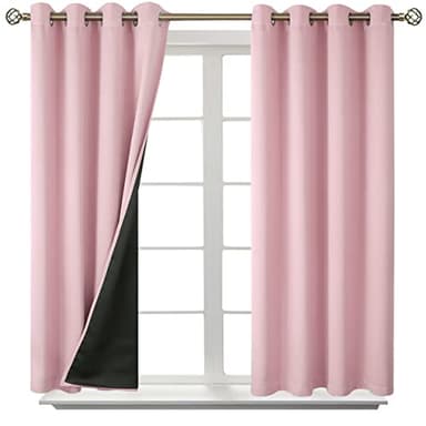 BGment Baby Pink 100% Blackout Curtains for Girls Bedroom 54 Inch Length, Thermal Insulated Full Light Blocking Grommet Noise Cancelling Small Window Curtains for Nursery 2 Panels Each 52 Inch Wide - Image 8