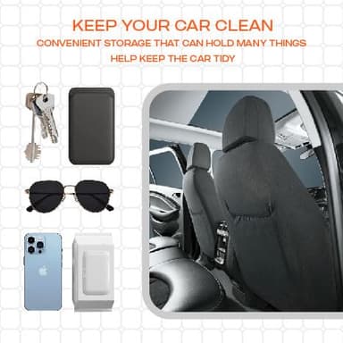 Skechers Memory Foam™ Car Seat Covers, Hexcomb Breathable Thick Seat Covers Black Two Front Seat Covers, Airbag Compatible, Automotive Comfort & Protection for Most Cars,Van,Trucks, SUVs (Black) - Image 7