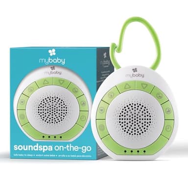 MyBaby Baby Sound Machine - White Noise Sound Machine for Baby, Travel, Nursery and On The Go - 4 Soothing Sounds, Integrated Clip, Small and Lightweight - Great for Baby Registry Gift - Image 1
