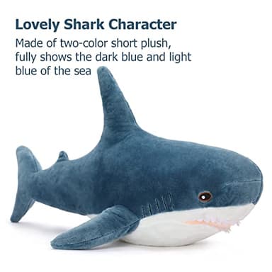MorisMos Giant Shark Stuffed Animal 40 Inch Shark Plush Toys, Soft Plush Shark Hugging Pillow for Kids - Image 5