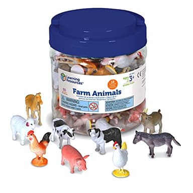 Learning Resources Farm Animal Counters - 60 Pieces, Ages 3+ Toddler Learning Toys, Farm Animals Toys, Develops Counting and Matching Skills - Image 1