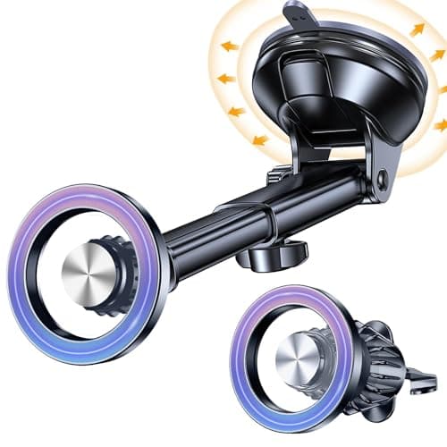 Coolpow for MagSafe Car Mount【Windshield+Vent+Dash】Magnetic Phone Holder for Car Phone Holder Mount Cell Phone Holders for Your Car Accessories Suction Cup Stand for Garmin GPS for iPhone 17 16 15 14 - Image 1