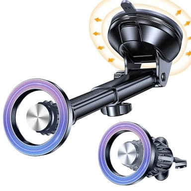 Coolpow for MagSafe Car Mount【Windshield+Vent+Dash】Magnetic Phone Holder for Car Phone Holder Mount Cell Phone Holders for Your Car Accessories Suction Cup Stand for Garmin GPS for iPhone 17 16 15 14 - Image 1