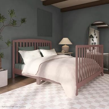 Dream On Me Odelle 5 in 1 Convertible Crib in Baltic Amber, JPMA & Greenguard Gold Certified, Converts from Baby Crib to Daybed, Toddler Bed & Full Size Bed - Image 7