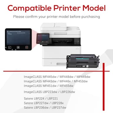 Jeostarky Compatible 057 Toner Cartridge with Display Capacity Chip Replacement for Canon 057 057H CRG-057 Works with Canon imageCLASS MF455dw MF445dw LBP226dw LBP227dw LBP228dw Printer(057 Black x2 ) - Image 4