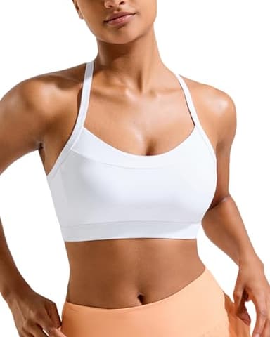 RUNNING GIRL White Sports Bras for Women,Y Back Molded Cup High Impact Sports Bras for Women Large Bust(3057_White_L) - Image 2