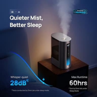Dreo 6L Humidifiers for Bedroom, Smart Warm & Cool Mist for Large Room, 60Hr Quiet Runtime for Baby, Plant, Humidity Sensor, Indicator Light, 12H Timer, Google/Alexa, HM713S - Image 5