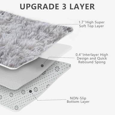 Shag Area Rugs for Bedroom Living Room,8X10 Ultra Soft Fluffy Area Rugs for Dorm, Indoor Carpet Nursery Rugs for Kids Girls Room Home Decor,Tie-Dye Grey - Image 5