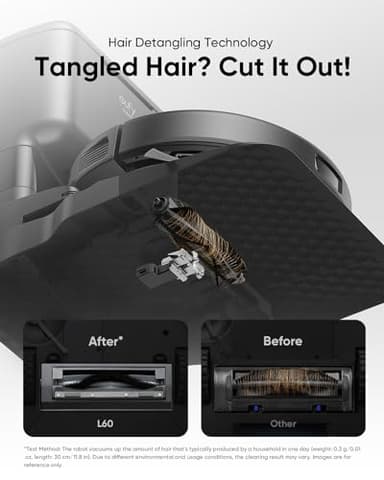 eufy L60 Robot Vacuum with Self Empty Station, Hair Detangling Technology, Up to 60 Days Hands Free Cleaning, 5,000 Pa Suction, Remove Hair, Dust - Image 3