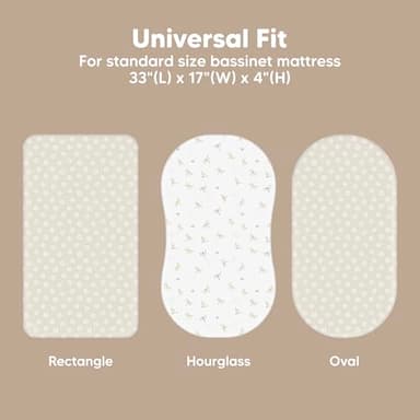 2-Pack Baby Bassinet Sheets Girl, Boy - Viscose Derived from Bamboo Fitted Bassinet Sheets Compatible with Halo Bassinest Swivel Sleeper, Baby Delight, Graco Bedside Bassinet Mattress Sheet (Meadow) - Image 3