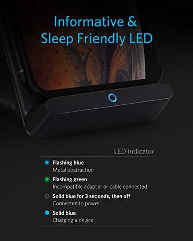 Anker 2 Pack 313 Wireless Charger (Stand), Qi-Certified for iPhone 17/17/17 Pro/17 Pro Max/15/14/13, 10W Fast-Charging Galaxy S23 S22 S21(No AC Adapter) - Image 5