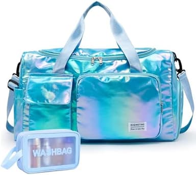 Small Gym Bag for Women, Travel Duffle Bag Carry On Weekender Bag with Shoe Compartment - Image 2