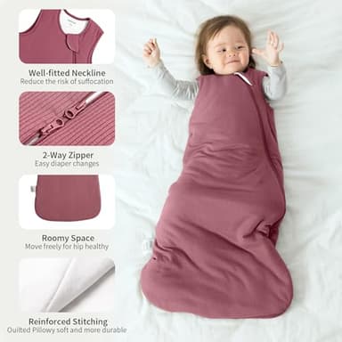 BubblePanda Rayon Made from Bamboo Sleep Sack 2t-3t Supersoft Toddler Sleeping Sack 24-36 Months 1.0 Tog Breathable Baby Wearable Blanket with 2-Way Zipper Unisex Sleeping Bag for Babies - Image 4