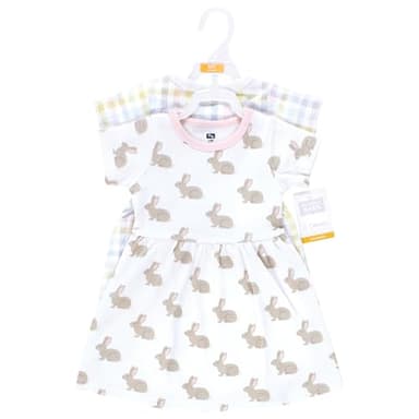 Hudson Baby Girls Cotton Dresses, Easter Plaid Bunny, 3-6 Months - Image 2
