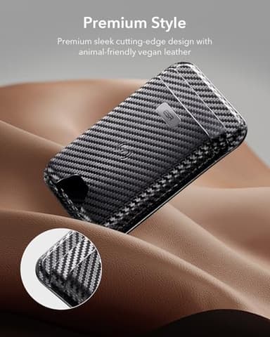 ESR for MagSafe Wallet with Find My Functionality, 5 Cards Holder, RFID-Blocking, Strong Magnetic Wallet for iPhone, for iPhone 17/16/15/14/13/12 Series, Not for 13/12 Mini, Black Carbon Fiber - Image 8