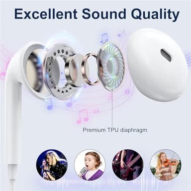 USB C Headphones for iPhone 17/16/15 Pro Max Plus Type C Earphones with Microphone & Remote Noise Cancelling Earbuds for iPhone 17/16/15 Pro, iPad, Galaxy S23/S22/S21/S20/Ultra Note 10/20 - Image 3