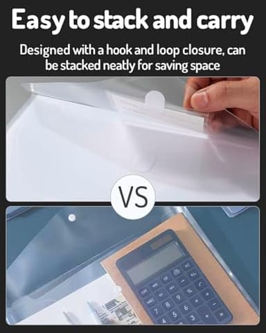 Forvencer Binder Pocket, 10 Pack Super Heavyweight Plastic Folders with Tight Closure, Folders with Pockets Side Loading, Binder Organizer, Binder Dividers with Pockets, Letter Size, Clear - Image 6