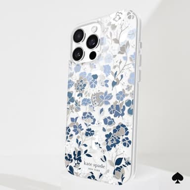 kate spade new york iPhone 16 Pro Max Case - Compatible with MagSafe - Designer Phone Case - Flowerbed Blue Gems - Image 8