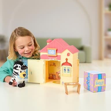 Bluey Play Date Plush Surprise, Decorate House with Stickers, Attach The Play Time Sign, Then Open The Door for a Surprise to Appear, Style May Vary - Image 3