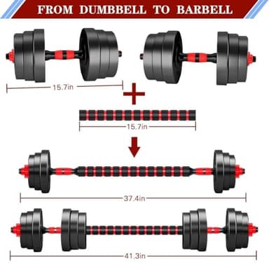 BCBIG Adjustable-Dumbbells-Sets,Free Weights-40lb(20lb*2) Dumbbells Set of 2 Convertible To Barbell A Pair of Lightweight for Home Gym,Women and Men Equipment. - Image 3