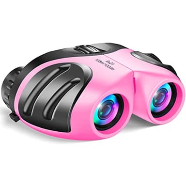 Gifts for 3-9 Year Old Girls and Boys, Kids Binoculars for Outdoor Easter Toys for 4 5 6 7 8 Year Old Girl Easter Christmas Xmas Stocking Stuffers Fillers Gifts for Kids Teen Girls Pink - Image 1