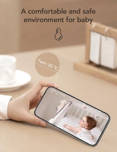 nooie 2K Smart WiFi Baby Monitor with Camera and Audio, Smartphone App Control, Temperature Sensor, Motion & Cry Detection, IR Night Vision, 2-Way Talk, Cloud & SD Card Storage, Ideal for New Moms - Image 4