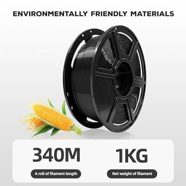 FLASHFORGE PLA Filament 1.75mm, 3D Printer Filament 1kg (2.2lbs) Spool, Dimensional Accuracy +/- 0.02mm, 3D Printing Filament Easy to Use and Fits for Most FDM 3D Printers (Black) - Image 5
