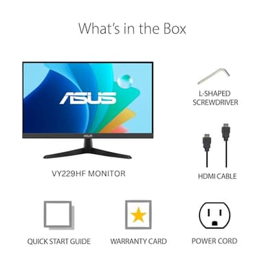 ASUS 22” (21.45" viewable) Eye Care Monitor (VY229HF) - Full HD, IPS, 100Hz, 1ms, SmoothMotion, Adaptive Sync, Eye Care Plus Technology, Blue Light Filter, Flicker Free, Tilt 3 yr Warranty - Image 7