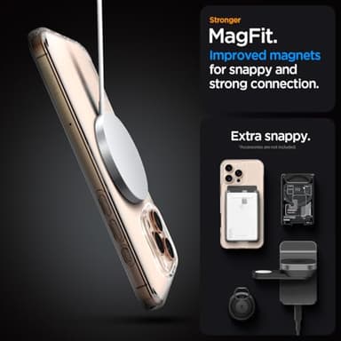 Spigen for iPhone 16 Pro Case, Ultra Hybrid MagFit [Anti-Yellowing] [Compatible with Magsafe] - Clear Gold - Image 6