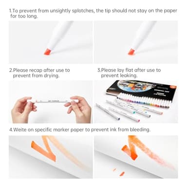 Shuttle Art 30 Colors Dual Tip Art Markers Permanent Marker Pens Highlighters Perfect for Illustration Adult Coloring Sketching and Card Making - Image 9