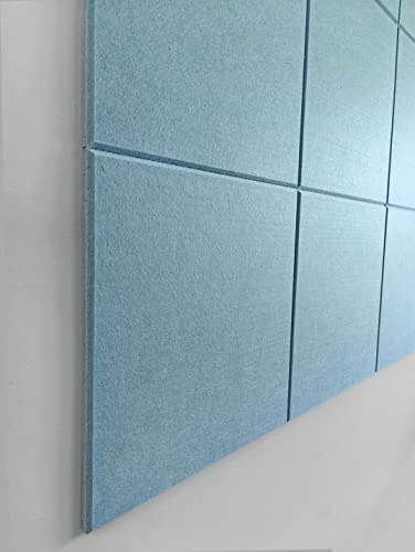 Large Cork Board Alternative - 12-Pack Felt Wall Tiles with Safe Removable Adhesive Tabs, Cork Wall Tiles Bulletin Board Home Office Essentials - Baby Blue - Image 6