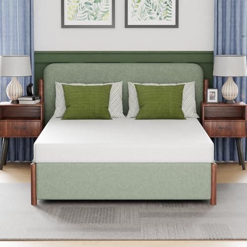 FDW | 6 Inch Full Mattress | Medium Firm | Gel Memory Foam Mattress | White | Bed in a Box, CertiPUR-US Certified | Pressure Relief, Cooling Ventilated Foam | Washable Removable Cover - Image 1