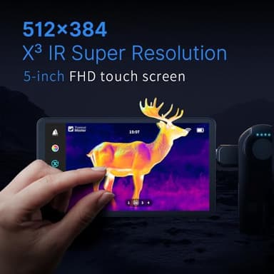 Thermal Master DV2 Thermal Monocular, 1093 Yards Night Vision Infrared Camera with 5'' Touch Screen, 512 x 384 Super IR Resolution, 50Hz, 20mK NETD, 10mm Lens, Work for Outdoor Wildlife Observation - Image 4