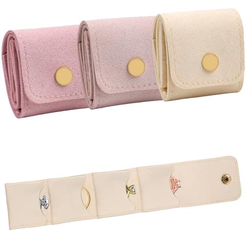 3 Pack Mini Jewelry Organizer, Travel Jewelry Case, Foldable Multifunctional Travel Jewelrys Pouch for Earrings, Necklaces, Rings, Chain Bracelets, Brooches - Image 1